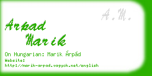 arpad marik business card
