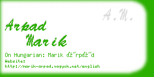 arpad marik business card